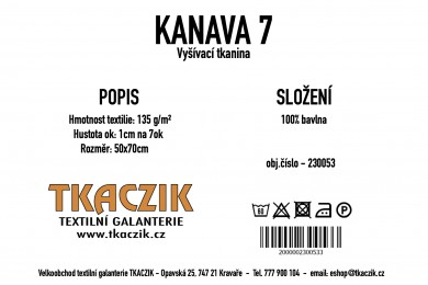 Vyšívací tkanina KANAVA 7 rozměr 50x70 cm