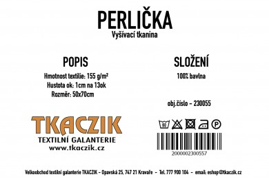 Vyšívací tkanina PERLIČKA rozměr 50x70 cm