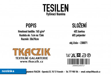 Vyšívací tkanina TESILEN rozměr 50x70 cm