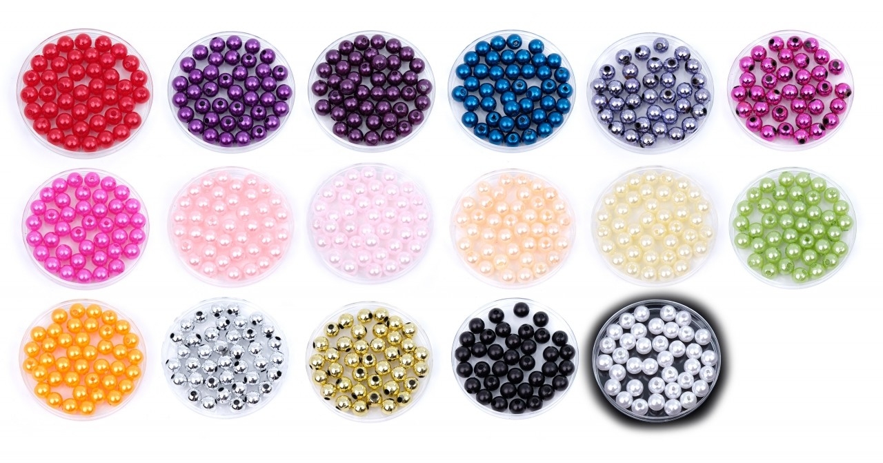 Korálky plastové PERL 10g vel.10mm