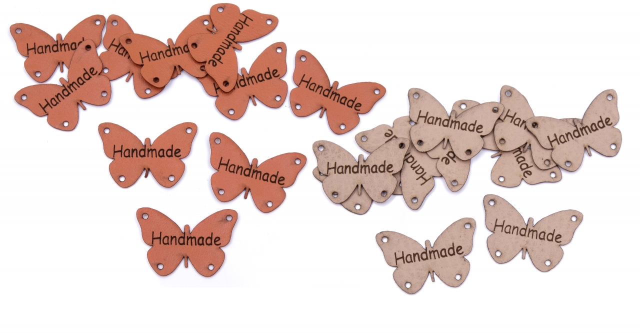 Nášivka handmade motýl z eco kůže 3cm